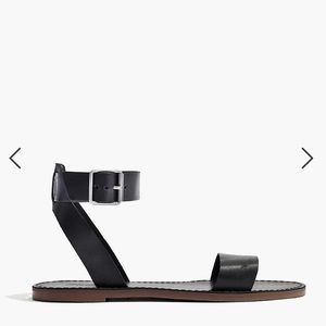 Madewell Boardwalk Ankle Strip Sandal In Leather